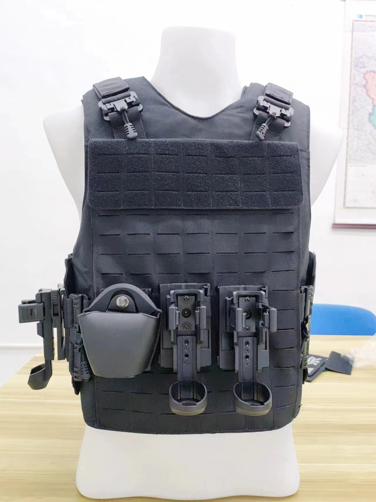 NIJ IIIA Military Laser quick-release tactical vest duty duty molle bulletproof protective